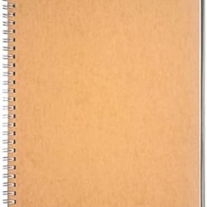10 inch x 7.5 inch, 100GSM, Blank Spiral Notebook, 1-Pack, Soft Cover, Sketch book, 100 Pages / 50 Sheets, with writing backboard, (Brown)