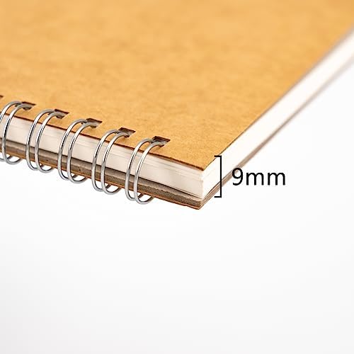 10 inch x 7.5 inch, 100GSM, Blank Spiral Notebook, 1-Pack, Soft Cover, Sketch book, 100 Pages / 50 Sheets, with writing backboard, (Brown) - Image 4