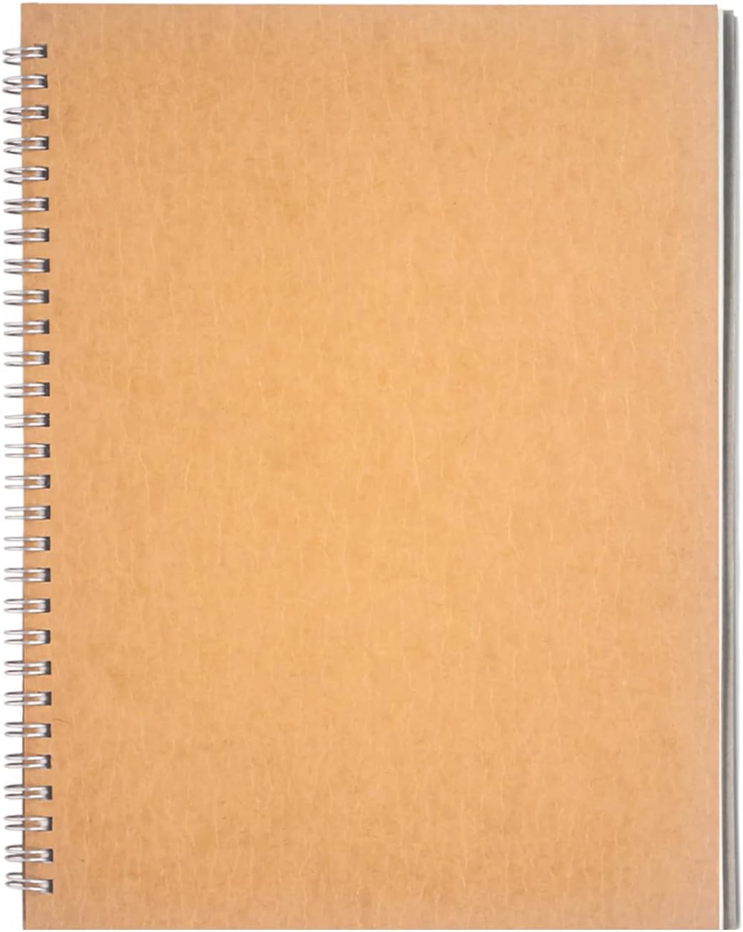 10 inch x 7.5 inch, 100GSM, Blank Spiral Notebook, 1-Pack, Soft Cover, Sketch book, 100 Pages / 50 Sheets, with writing backboard, (Brown) - Image 9