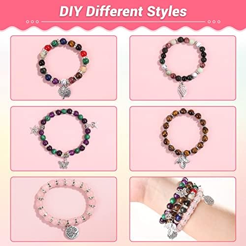 PAXCOO 473Pcs Stone Jewelry Making Kit Crystal Stone Bracelet Making Kit for Adults, Crystal Natural Healing Beads for Jewelry Making, Bracelet Making - Image 6