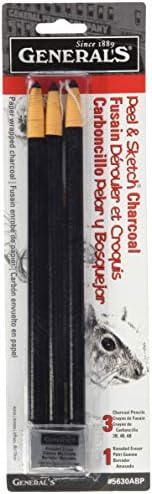 Peel & Sketch Charcoal Pencils 3/Pkg-