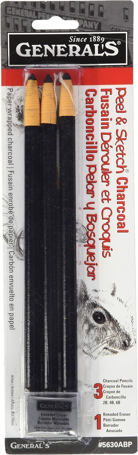 Peel & Sketch Charcoal Pencils 3/Pkg- - Image 5