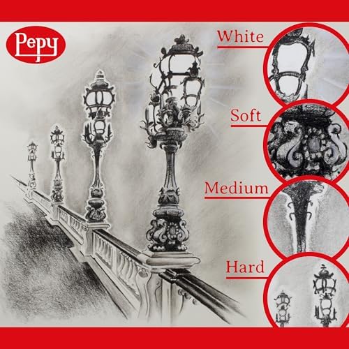 Pepy Professional Soft Charcoal Pencil Set – Set of 6 Pre-Sharpened Black Charcoal Pencils; Perfect for Drawing, Sketching, Blending and Shading - Image 3