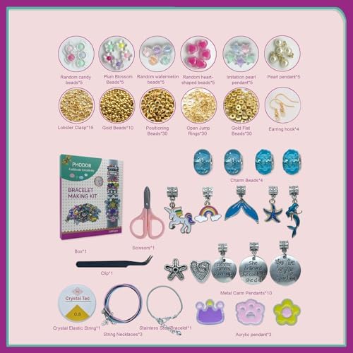 PHODDR 4300pcs Beads Bracelet Making Kit ,Beads for Jewelry Making Kit Supplies, Friendship Bracelet kit, Birthday Christmas Gifts for Girls Ages 5 6 7 8 9 10 11 12 Years Old - Image 3