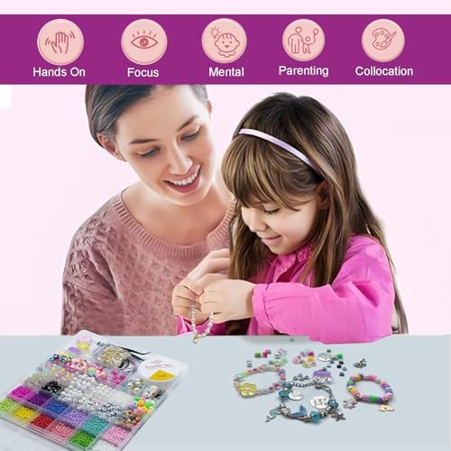 PHODDR 4300pcs Beads Bracelet Making Kit ,Beads for Jewelry Making Kit Supplies, Friendship Bracelet kit, Birthday Christmas Gifts for Girls Ages 5 6 7 8 9 10 11 12 Years Old - Image 5